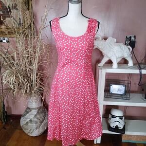 Robbie Bee Size 6 Vintage Pink Polka Dot Dress Pink White Retro